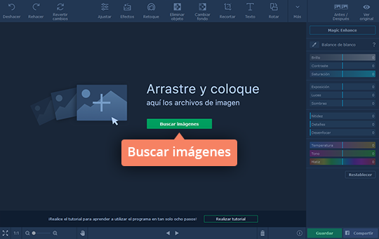 Agregar una imagen para editar Borre objetos de una foto con el software sencillo de Movavi