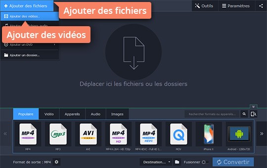 Ouvrir Movavi Video Converter Changez le format d’une vidéo facilement