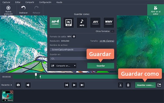 Cambiar el formato de la grabación Aprenda cómo bajar series de Netflix con el programa sencillo de Movavi