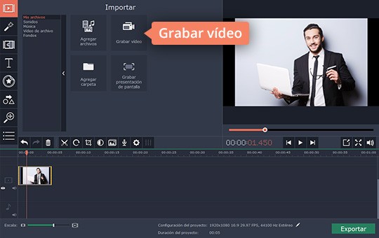 Grabar un vídeo de la cámara web Use el poderoso programa para hacer un tutorial de Movavi