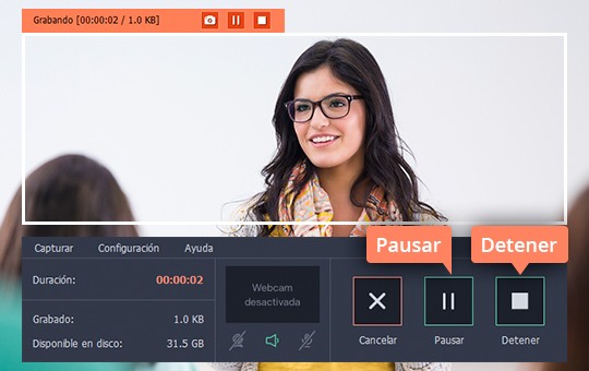 Grabar un webinar de la pantalla Grabe una videoconferencia con el software sencillo de Movavi