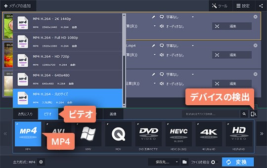 望むファイル形式を選択します 3ステップ:ファイル形式を選んでください