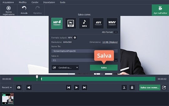 Applicare le modifiche Scoprite come filmare lo schermo del PC con facilità
