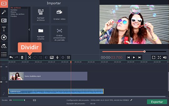 Editar la longitud del audio Añada música de fondo para sus vídeos con el software fácil de usar de Movavi