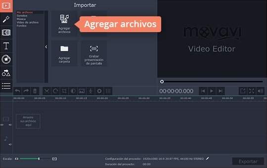 Añadir los archivos de música Use el poderoso programa para mezclar música de Movavi
