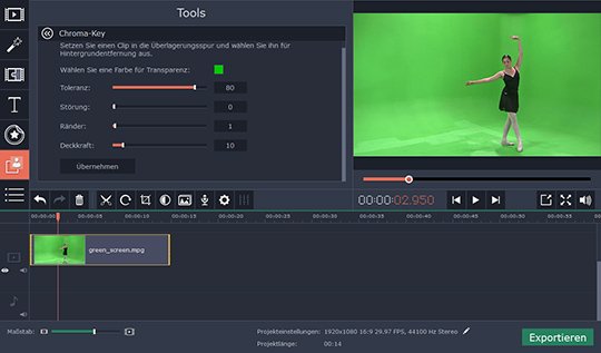 Greenscreen mit Movavi erstellen Erstellen Sie Chroma-Key in Movavis Programm