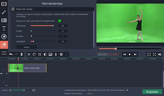 Use o editor de vídeo com Chroma key do Movavi