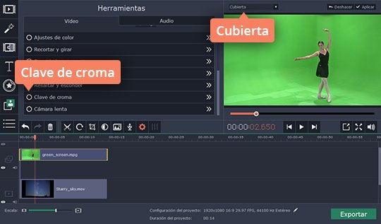Aplicar la imagen nueva Haga Chroma Key casero fácilmente con Movavi Video Editor