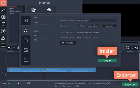 Guardar el mix de música Combine las canciones con el editor fácil de usar de Movavi