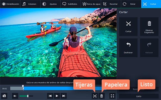 Definir una parte para extraer Pase de vídeo a MP3 con el programa sencillo de Movavi