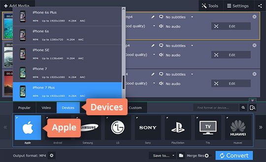 How to choose a preset to convert video to iPhone