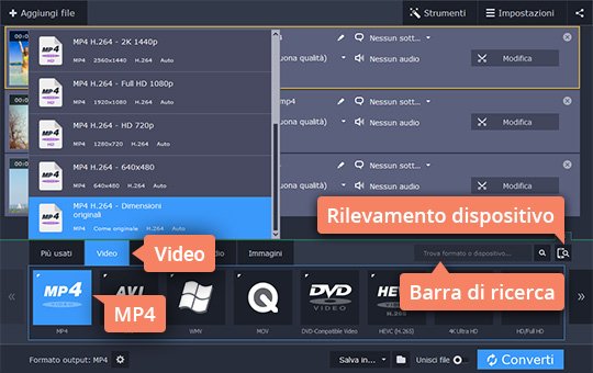 Scegliere le impostazioni predefinite Scoprite come comprimere un video con Movavi