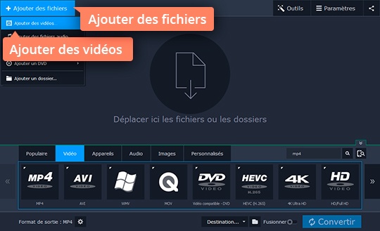 Choisir des vidéos Utilisez Movavi Video Converter pour extraire le son d'une vidéo