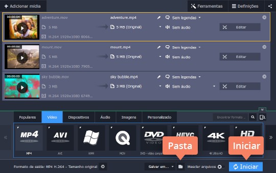 Converter o vídeo Converta filmes de DVD para MP4 com o Movavi