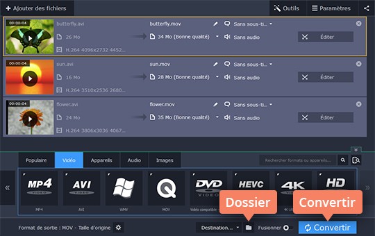Convertir les fichiers vidéo en QuickTime Convertissez vos vidéos QuikTime rapidement