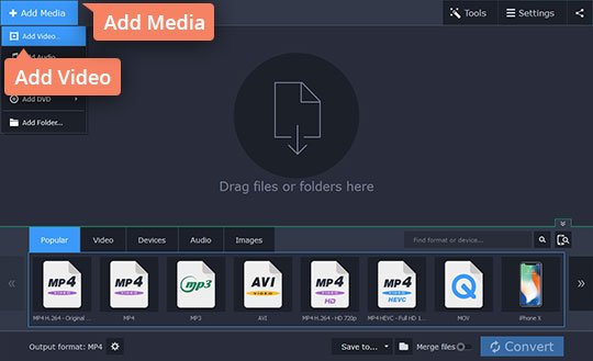 How to add the video for conversion in Movavi iPhone video converter