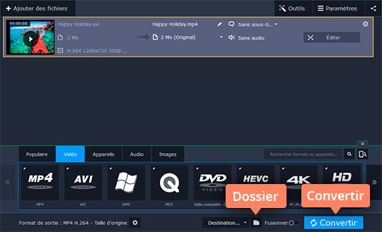Démarrer le processus de conversion Changez le format vidéo 16/9 en 4/3 sans difficulté
