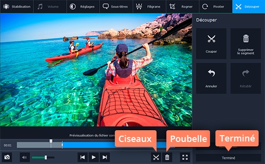 Sélectionner un segment de la vidéo Apprenez comment extraire de la musique d'une video avec Movavi