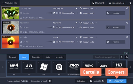Avviare il processo di conversione Scoprite come trasformare MKV in AVI con facilità
