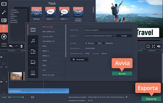 Esportare il videoclip Scoprite che programma usare per fare video