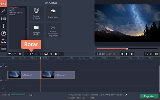 Rotar el vídeo 90 grados Rote un vídeo rápidamente con el editor sencillo de Movavi