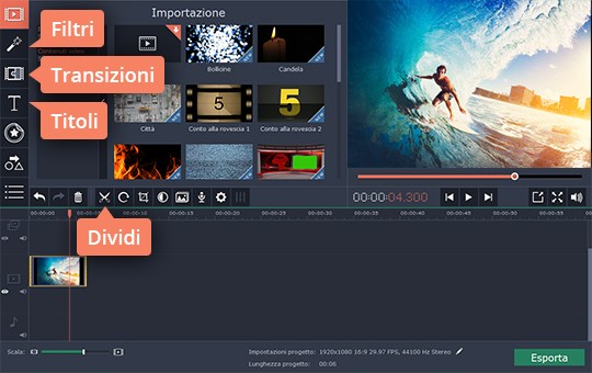 Elaborare video nel modo desiderato Provate il software per montaggio video di Movavi