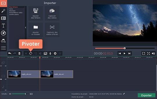 Retournez une vidéo en utilisant Movavi Video Editor