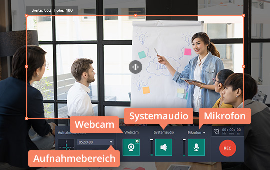 Die Einstellungen zur Skypeanruf-Aufnahme anpassen Ändern Sie die Einstellungen in Movavi Screen Recorder, um Skype aufnehmen