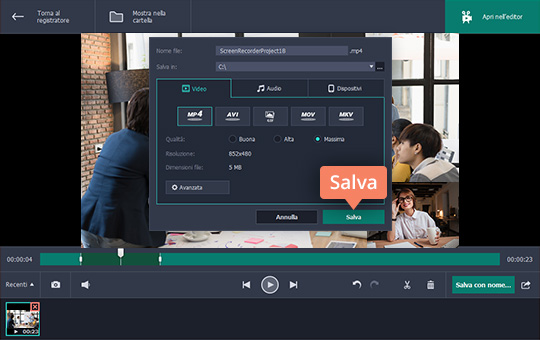 Scegliere il formato dall'elenco Scoprite come registrare una conversazione Skype con facilità