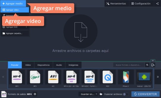 Seleccionar un archivo para convertir Use el convertidor de vídeo a MP3 de Movavi Video Converter