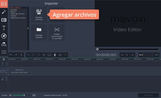 Agregar un vídeo que necesita Aprenda cómo quitar el sonido a un vídeo con Movavi