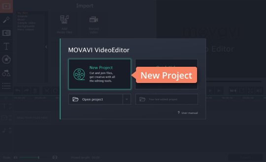 Start a new project Start creating a new project in Movavi's YouTube intro maker