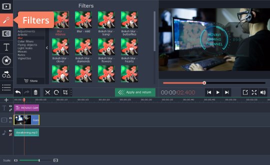 Apply filters to your video Overlay filters if needed