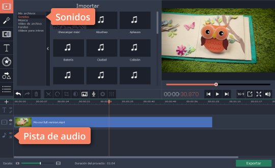 Seleccionar la música Use la potente aplicación para quitar sonido de Movavi