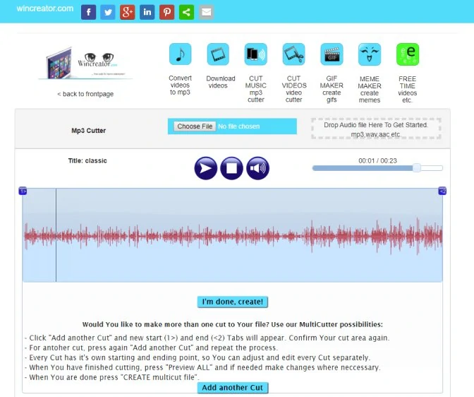 Cut mp3 online | 🍓Cut Audio file Online App