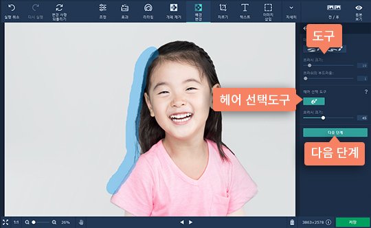 사진의 지우려는 영역을 표시하세요 이미지 배경 제거하기 방법