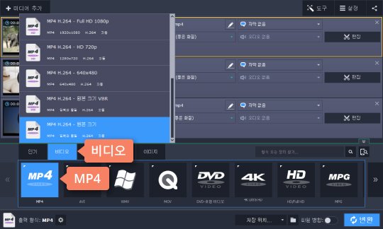 원하는 출력 형식을 선택하고 변환합니다 DAT 파일 변환 시작