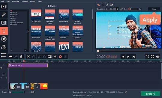 Adjust the text settings Adjust the text settings in transition video editor