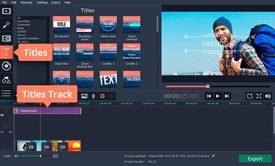 Add titles to your video Add text to your movie in this video editing software with transitions