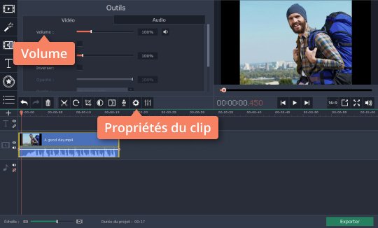 Modifiez le volume de votre vidéo avec Movavi Video Editor