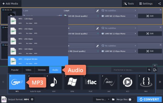 Step 3: Convert AMR to MP3 Step 3 - How to convert AMR to MP3