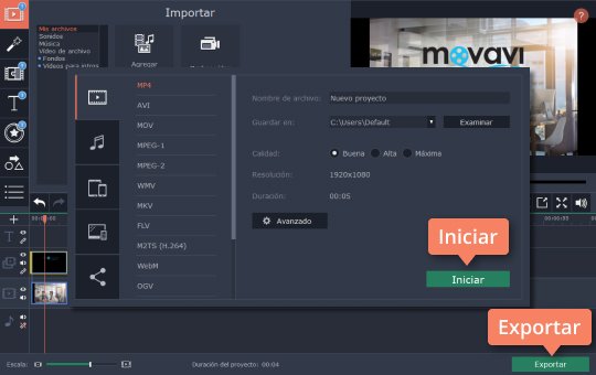 Guardar el resultado de vídeo con el logotipo Aprenda cómo poner un logo o una marca de agua en un vídeo en Movavi
