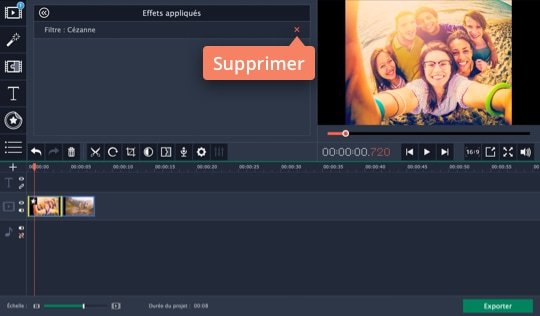 Sélectionnez les effets spéciaux pour votre vidéo