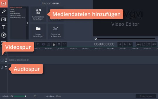 Vom Computer Video ins Programm einfügen Verwenden Sie Movavi, um Video-Rauschen zu entfernen