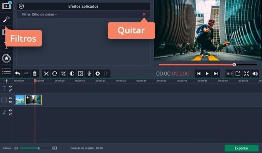 Seleccionar un filtro deseado Aprenda cómo hacer vídeos con imágenes con Movavi Video Editor