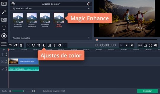 Ajustar el brillo del vídeo Use el programa de Movavi para aclarar vídeos