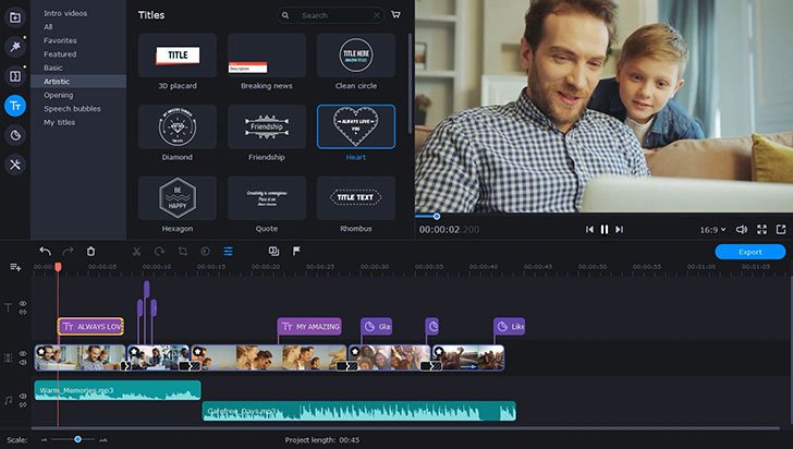 Movavi video editor plus 2021 - cinematic set for macbook pro