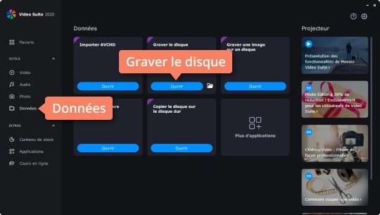Ouvrez le logiciel de gravure Movavi Video Suite