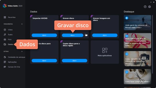 Adicionar os arquivos ao software para gravar um vídeo no DVD Use o programa para gravar um DVD com o Movavi