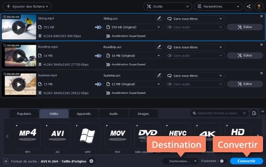 Lancez la conversion de la vidéo Essayez le convertisseur MP4 en AVI puissant
